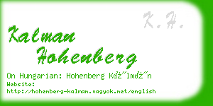 kalman hohenberg business card